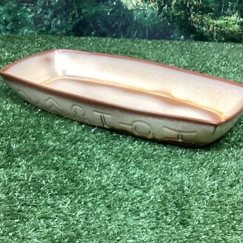 Vintage Frankoma Pottery Serving Dish Platter Desert Gold 94Q - Picture 8 of 15